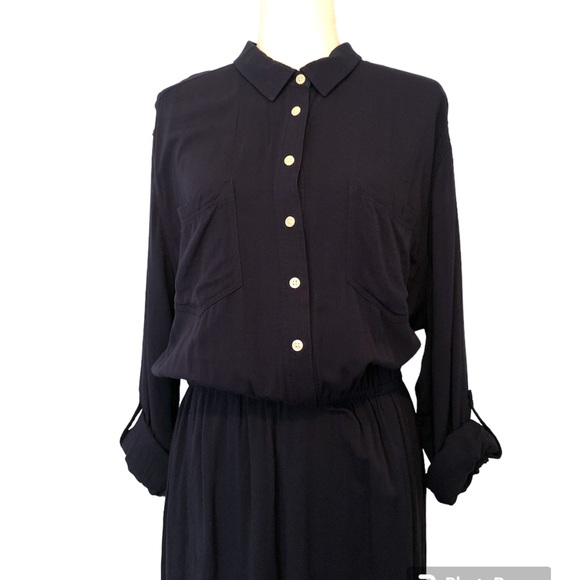 GAP Button Down Dress Navy - Picture 2 of 12
